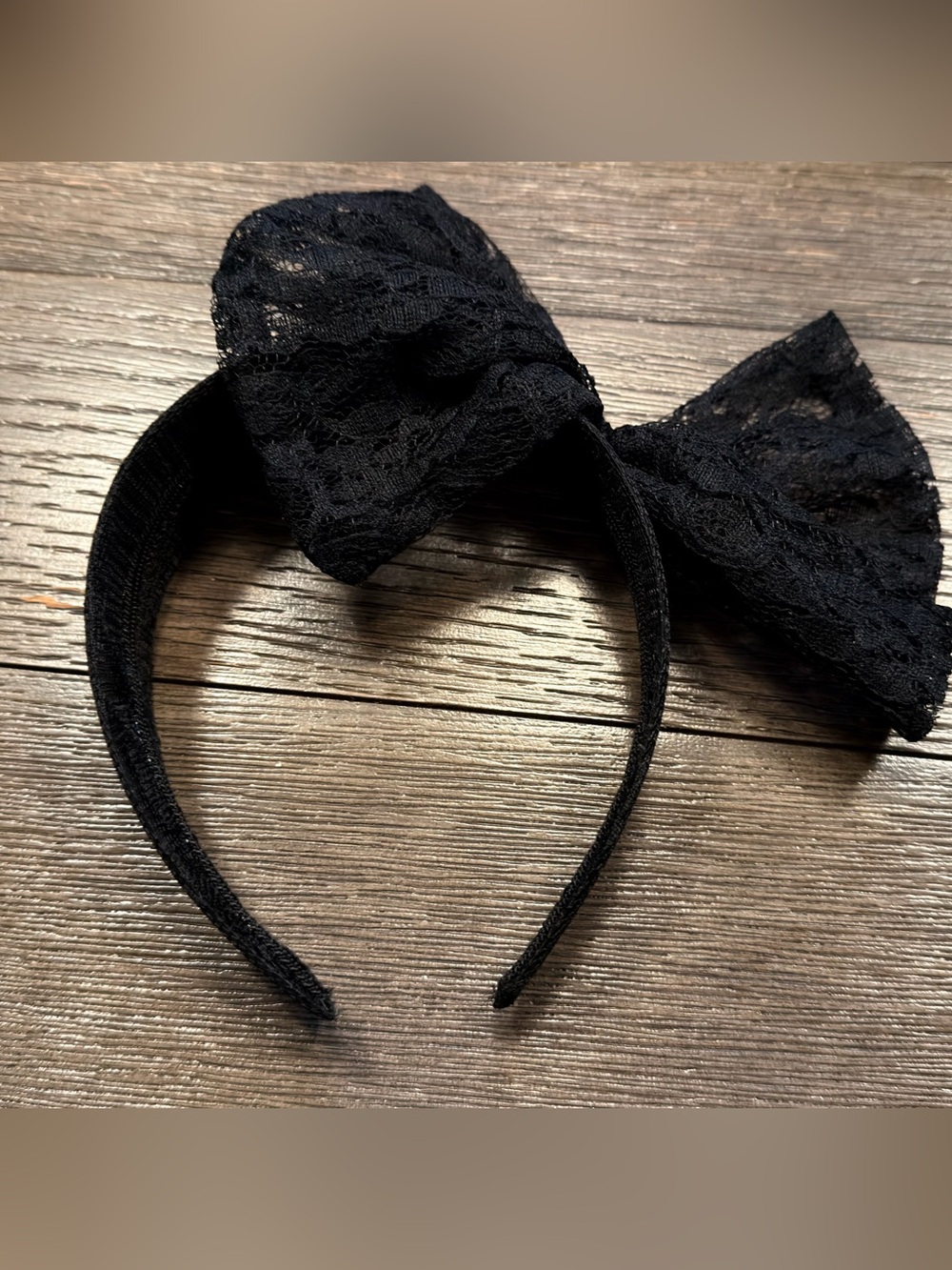 Black Lace Oversized Bow Headband Hair Accessory